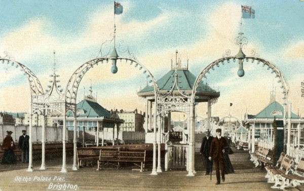 On the Palace Pier, Brighton, Sussex, c1900s(?). Artist: Unknown