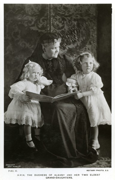 The Duchess of Albany and her two eldest granddaughters, c1910(?).Artist: Speaight
