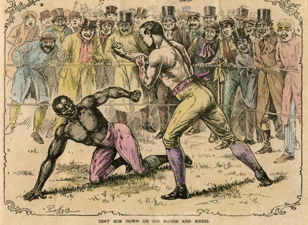 'Sent Bob down on his hands and knees', late 19th or early 20th century.Artist: Pugnis