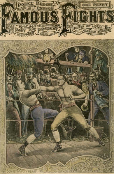 'Carney banged the right on his jaw with all his force', 1880s (late 19th or early 20th century). Artist: Unknown