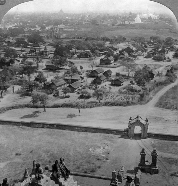 Homes of the people, from the roof of the old Guadapalin Pagoda, Pagan, Burma, c1900s(?)Artist: Underwood & Underwood