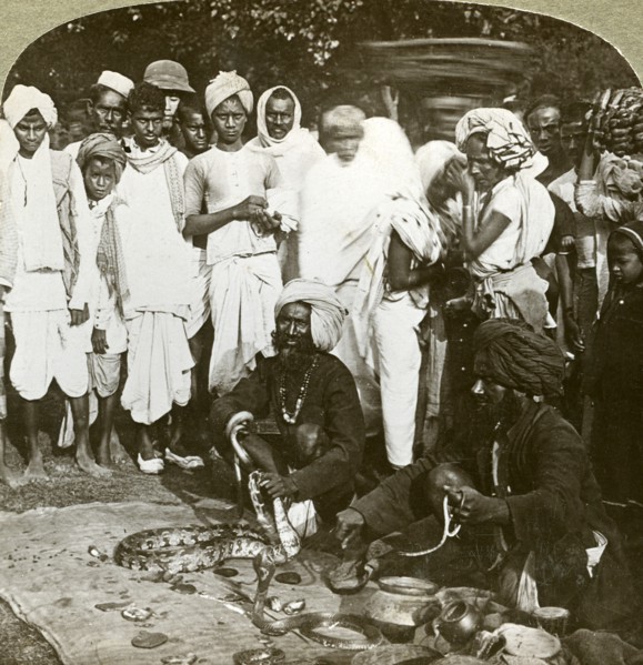 Snake charmer, Calcutta, India, c1900s(?).Artist: Underwood & Underwood