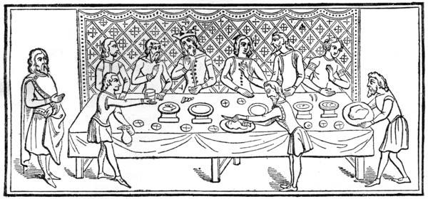 A king at dinner, (1910). Artist: Unknown