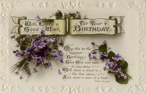 Birthday postcard, c1919. Artist: Unknown
