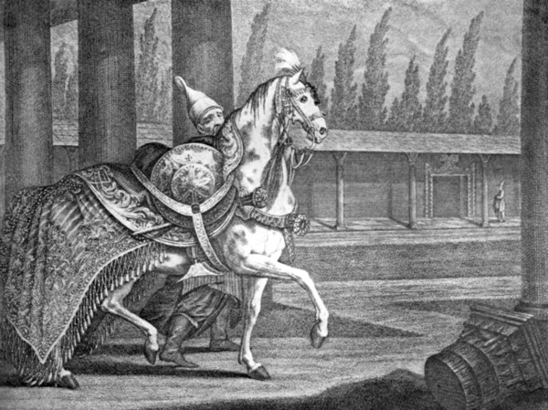 Turkish Sultan's Arabian horse, 1722 (1938). Artist: Unknown