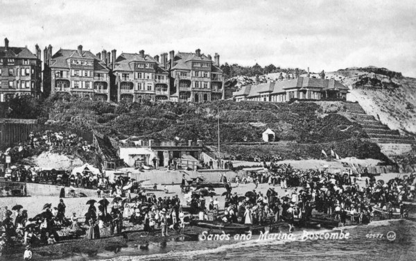 Sands and marina, Boscombe, Bournemouth, Dorset, early 20th century(?). Artist: Unknown