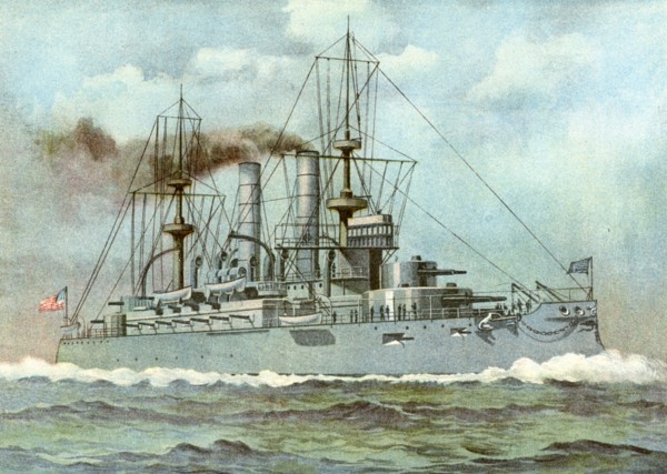 USS 'Kearsarge', American battleship, 1898. Artist: Unknown