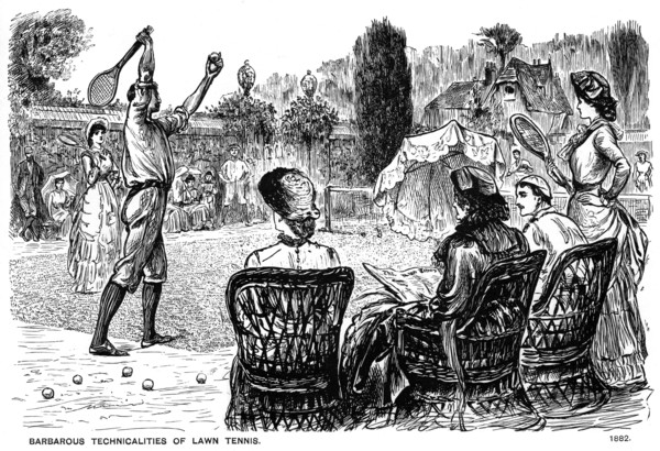 'Barbarous Technicalities of Lawn Tennis', 1882 (1891). Artist: George du Maurier
