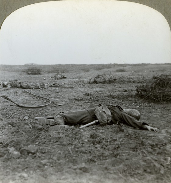 After the attack on Mouquet Farm, Thiepval Ridge, Somme, France, World War I, 1916. Artist: Realistic Travels Publishers