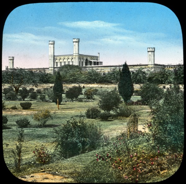 Railway station, from the Queen's Garden, Delhi, India, late 19th or early 20th century. Artist: Unknown