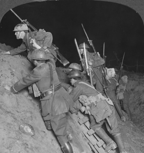 'Fighting throught the night at Mory', France, World War I, c1914-c1918. Artist: Realistic Travels Publishers