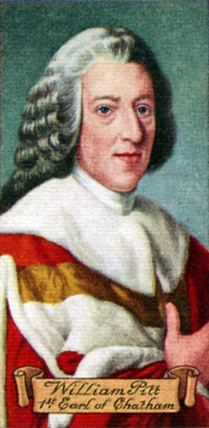 William Pitt, 1st Earl of Chatham, taken from a series of cigarette cards, 1935. Artist: Unknown