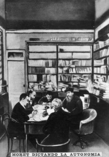 'Moret dictating the autonomy', c1910. Artist: Unknown
