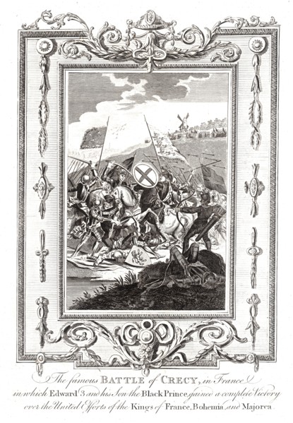 Battle of Crecy in France, 1346 Artist: Unknown.