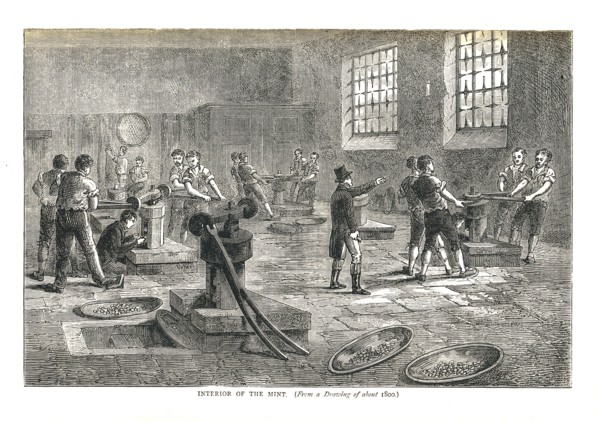 The Interior of the Mint from a drawing of about 1800, 1878 Artist: Walter Thornbury