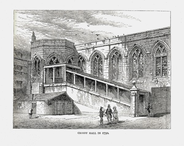 Crosby Hall in 1790, 1878 Artist: Walter Thornbury