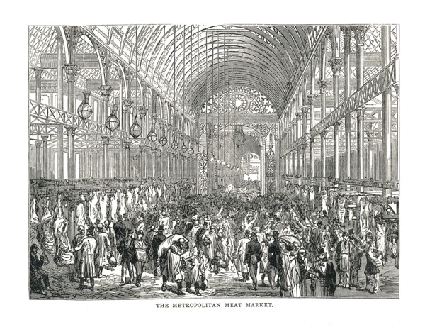 The Metropolitan Meat Market, 1878. Artist: Unknown