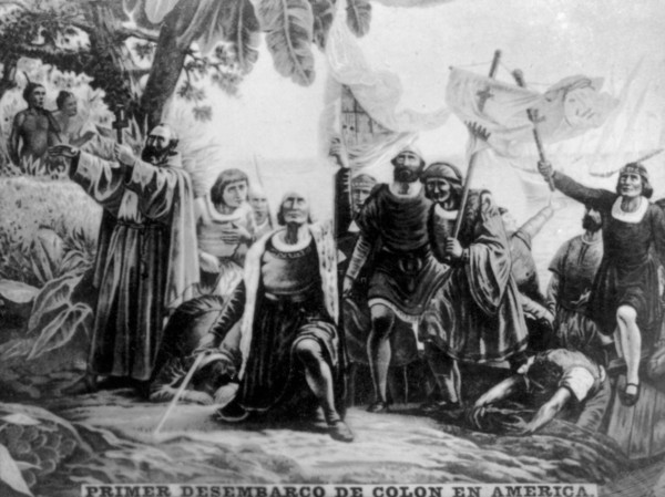 Landing of Colombus in America, (15th century), 1920s. Artist: Unknown