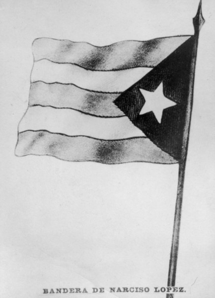 Narciso Lopez's flag, (1850s), 1920s. Artist: Unknown