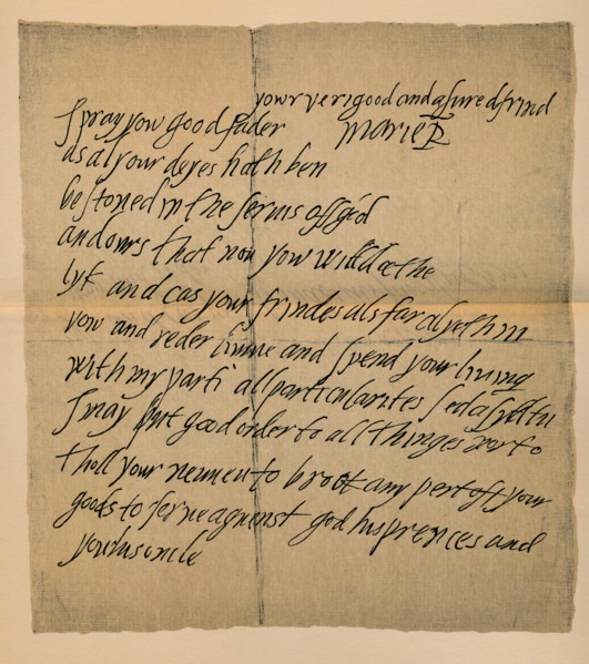 Letter from Queen Mary (1542-1587) to the Abbot of Dunfermline, 1889. Artist: James Stillie