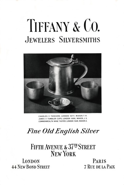 Tiffany & Co. advertisement, 1937. Artist: Unknown