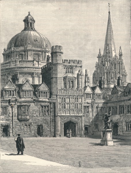 St Mary's Church and the Radcliffe, from the quadrangle, at Brasenose, 1896. Artist: Unknown