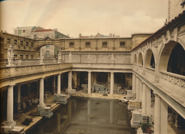 Great Bath, Roman Baths, Bath, Somerset, c1925. Artist: Unknown