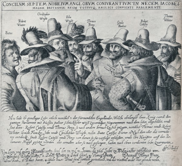 The Gunpowder Plot Conspirators and their Servant Bates, (1605), 1901. Artist: Unknown