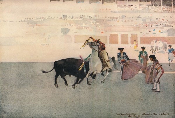 Picadors, Seville, 1893, (1906). Artist: Arthur Melville