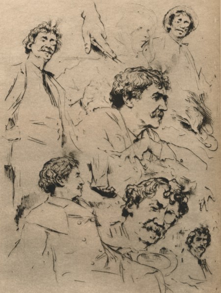 Studies of James McNeill Whistler, c1886. (1903). Artist: Mortimer Luddington Menpes
