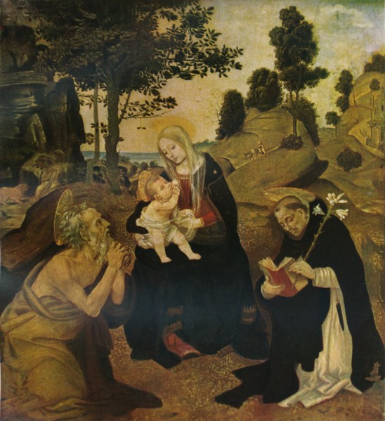 The Virgin and Child with Saints Jerome and Dominic, c1485, (1911). Artist: Filippino Lippi