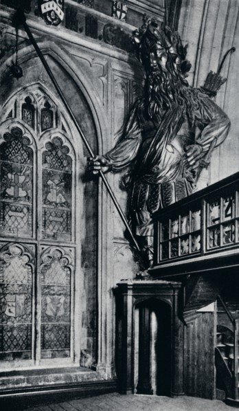 'Gog (Gogmagog), One of the two City giants burnt in the London Guildhall fire, 1940'. Artist: Unknown.
