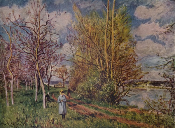 'Spring on the River Banks', late 19th century. (1941). Artist: Alfred Sisley.