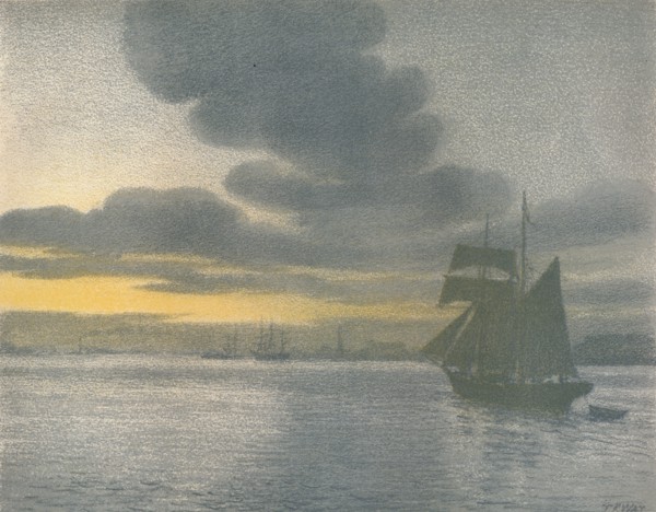 'The Lower Thames', c1900. Artist: Thomas Robert Way.