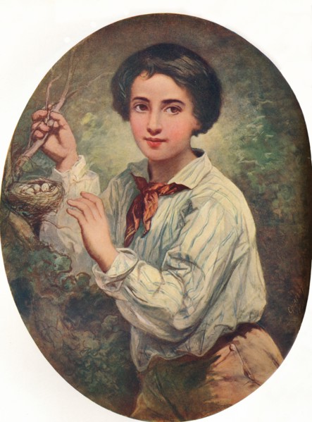 'Boy with Bird's Nest', 1852. Artist: Bernard Charles Chiapory