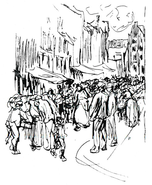 'Pen and ink study', c19th century. Artist: Max Liebermann.