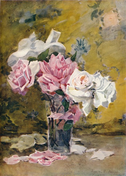 'Roses and Brocade', c19th century. Artist: Francis Edward James.