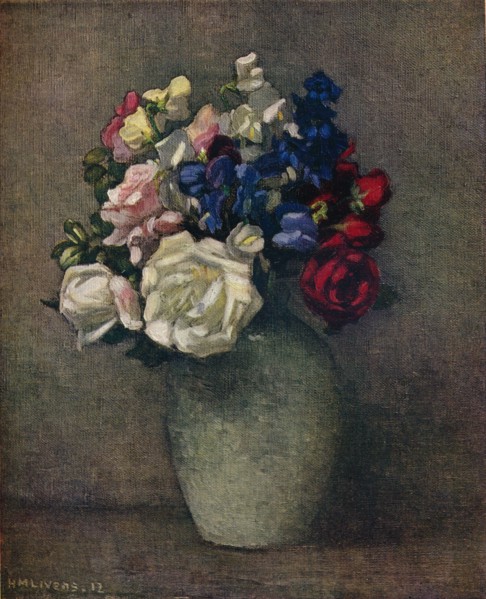 'Sweet Peas and Roses', c20th century. Artist: Horace Mann Livens.