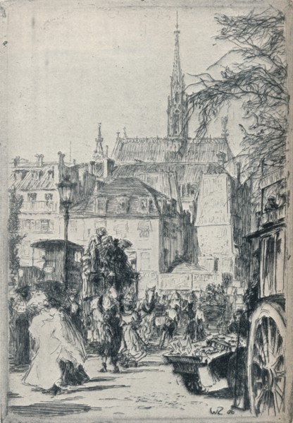 'Place St. Michel, Paris', c1913. Artist: Walter Zeising.