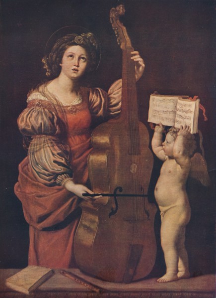 'Saint Cecilia with an angel holding a musical score', 1617-1618. Artist: Domenichino.