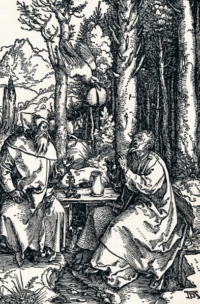 'The Hermits St Anthony and St Paul', 1504 (1906). Artist: Albrecht Durer.