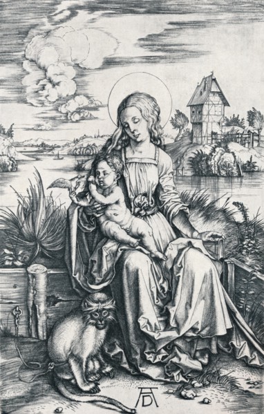 'Virgin and Child with a Monkey', 1506 (1906). Artist: Albrecht Durer.