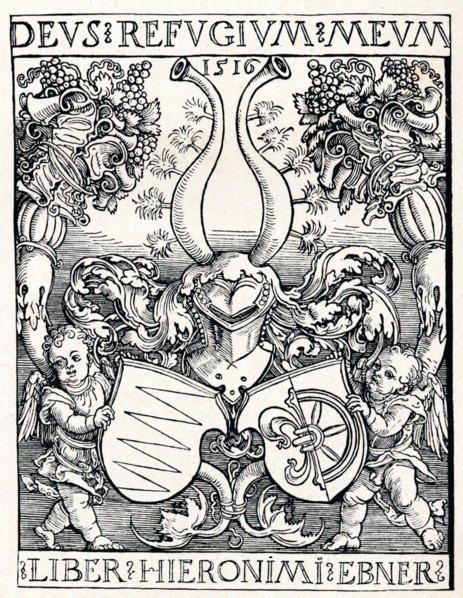'The Bookplate of Jerome Ebner', 1516 (1906). Artist: Albrecht Durer.