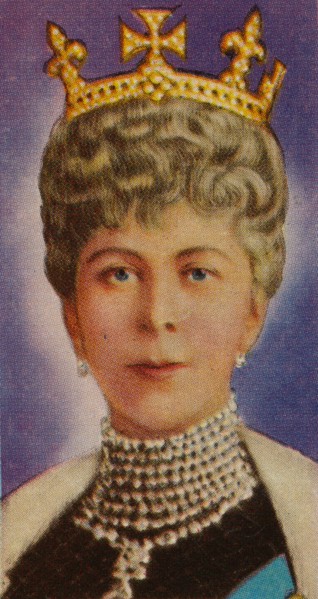 Queen Mary, consort of King George V, at her first State Opening of Parliament, 1911 (1935). Artist: Unknown.
