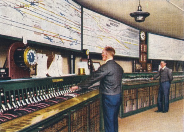 All-electric signal box, 1938. Artist: Unknown.