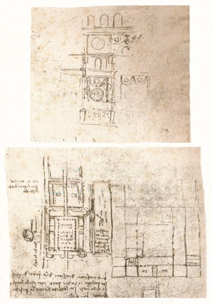 Two architectural drawings, c1472-c1519 (1883). Artist: Leonardo da Vinci.