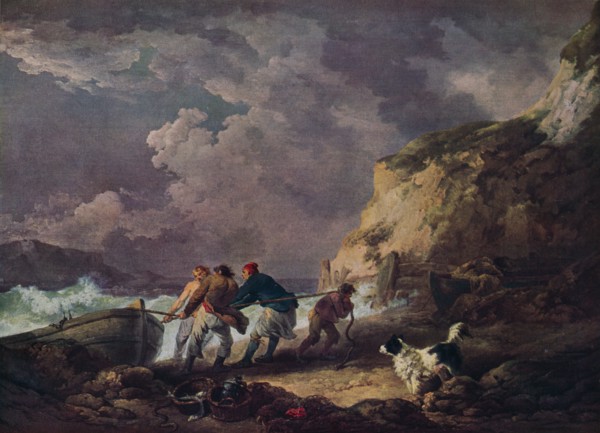 'Seashore: Fishermen Hauling in a Boat', 1791. Artist: George Morland.