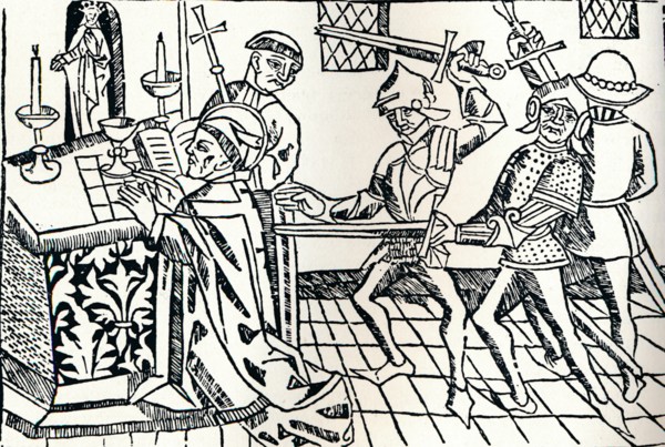 'Martyrdom of St. Thomas of Canterbury', c1484. Artist: William Caxton.