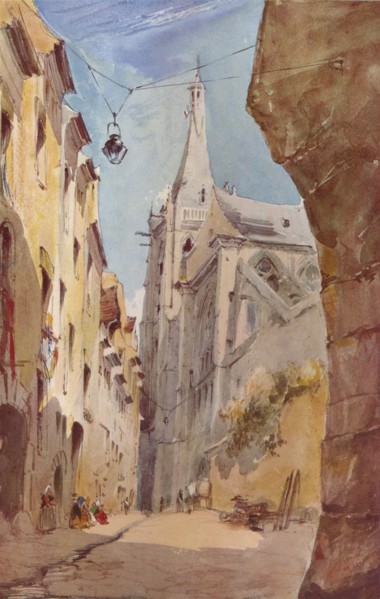 'The Church of St. Severin, Paris', 19th century. Artist: James Holland.