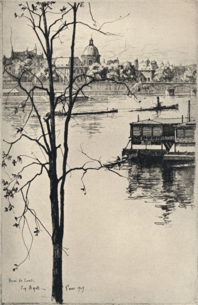 'Quai de Conti', 1915. Artist: Eugene Bejot.